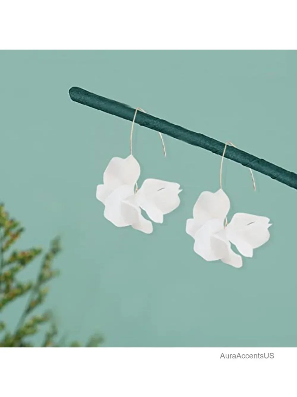 Handmade Bohemian Resin Flower Petal Dangle Earrings Long Acrylic Rose Tiered